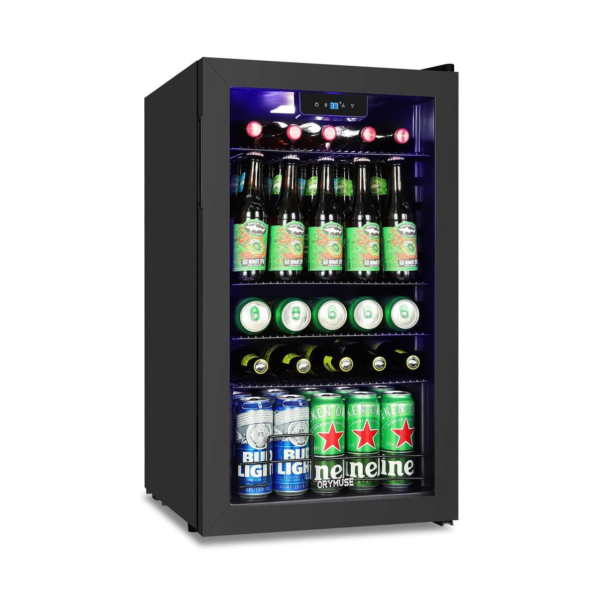 200 Bottle Upgrade Wine Cooler Refrigerator - 24 Inch Large Capacity Wine Fridge Built-In Freestanding, with Quiet Compressor, Professional Temperature Control & Wine Cellar - Black