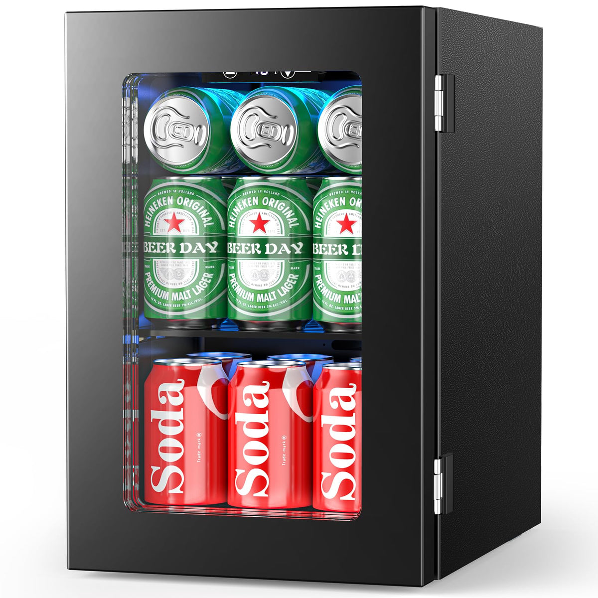 Electactic Mini Fridge 130 Can Beverage Refrigerator Cooler, 3.2 Cu.Ft Drink Fridge forSoda Wine Beer, Digital Temperature Control Cooler for Home, Dorm, Bar