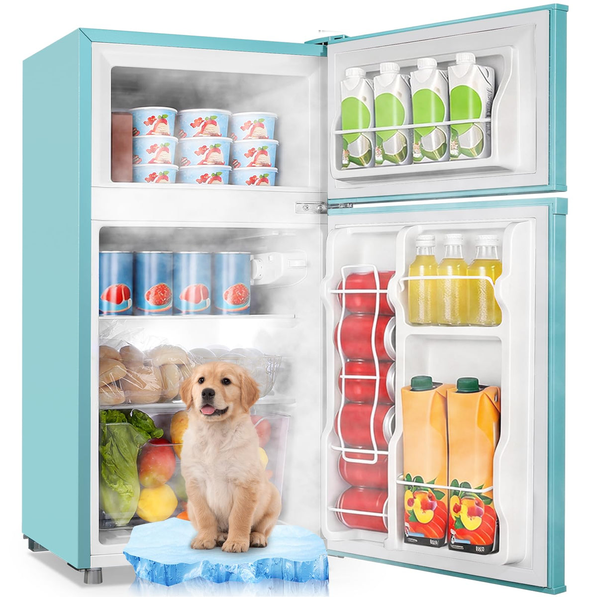 3.5 Cu.Ft Black Mini Fridge With Freezer Compact Refrigerator Dorm