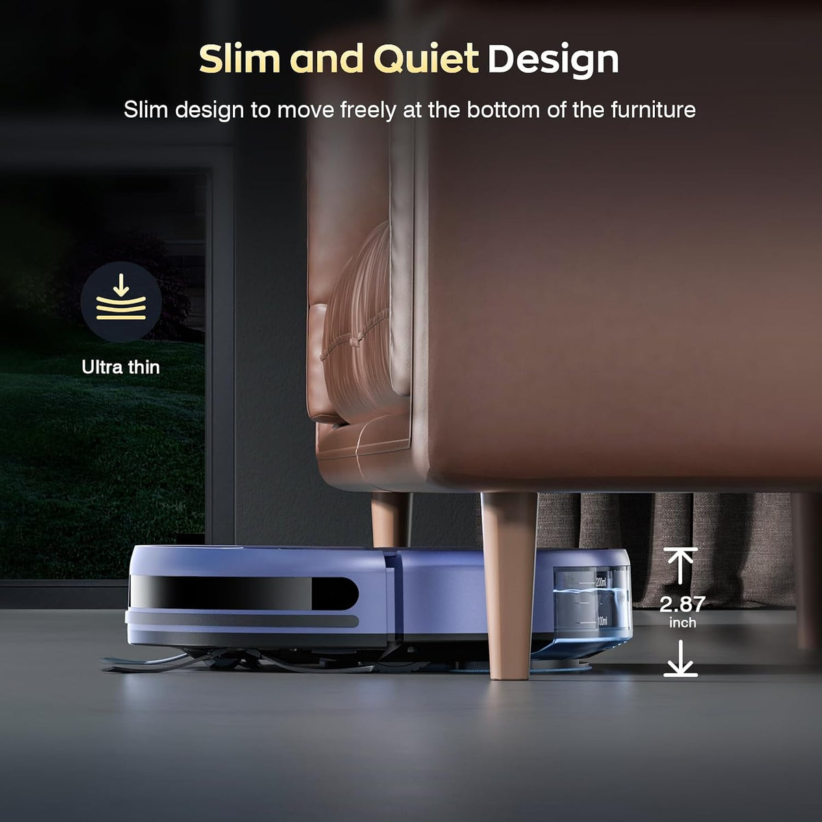 Robot Vacuum and Mop, Strong Suction, App Control, Pet Hair, Self-Charging