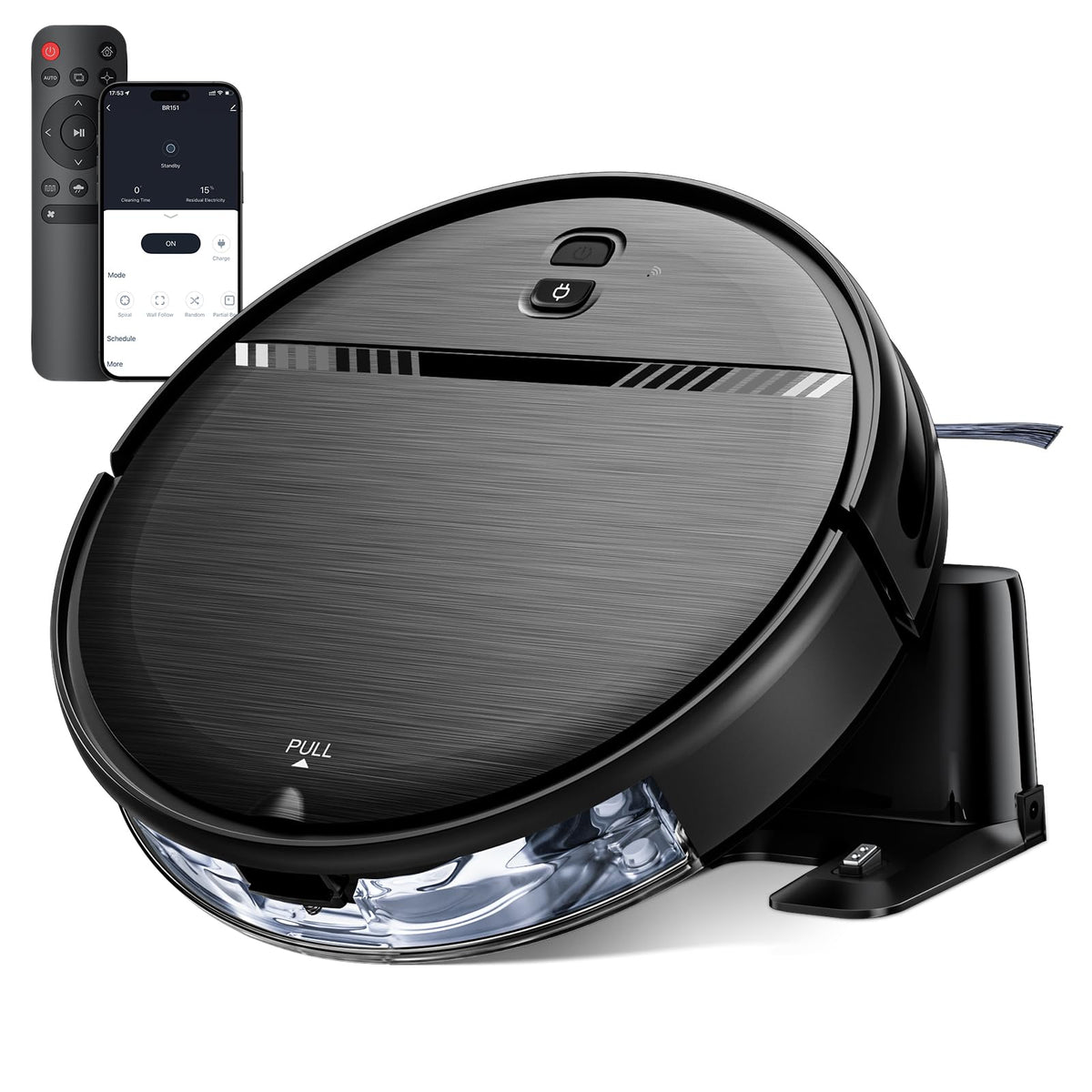 Robot Vacuum and Mop, Strong Suction, App Control, Pet Hair, Self-Charging