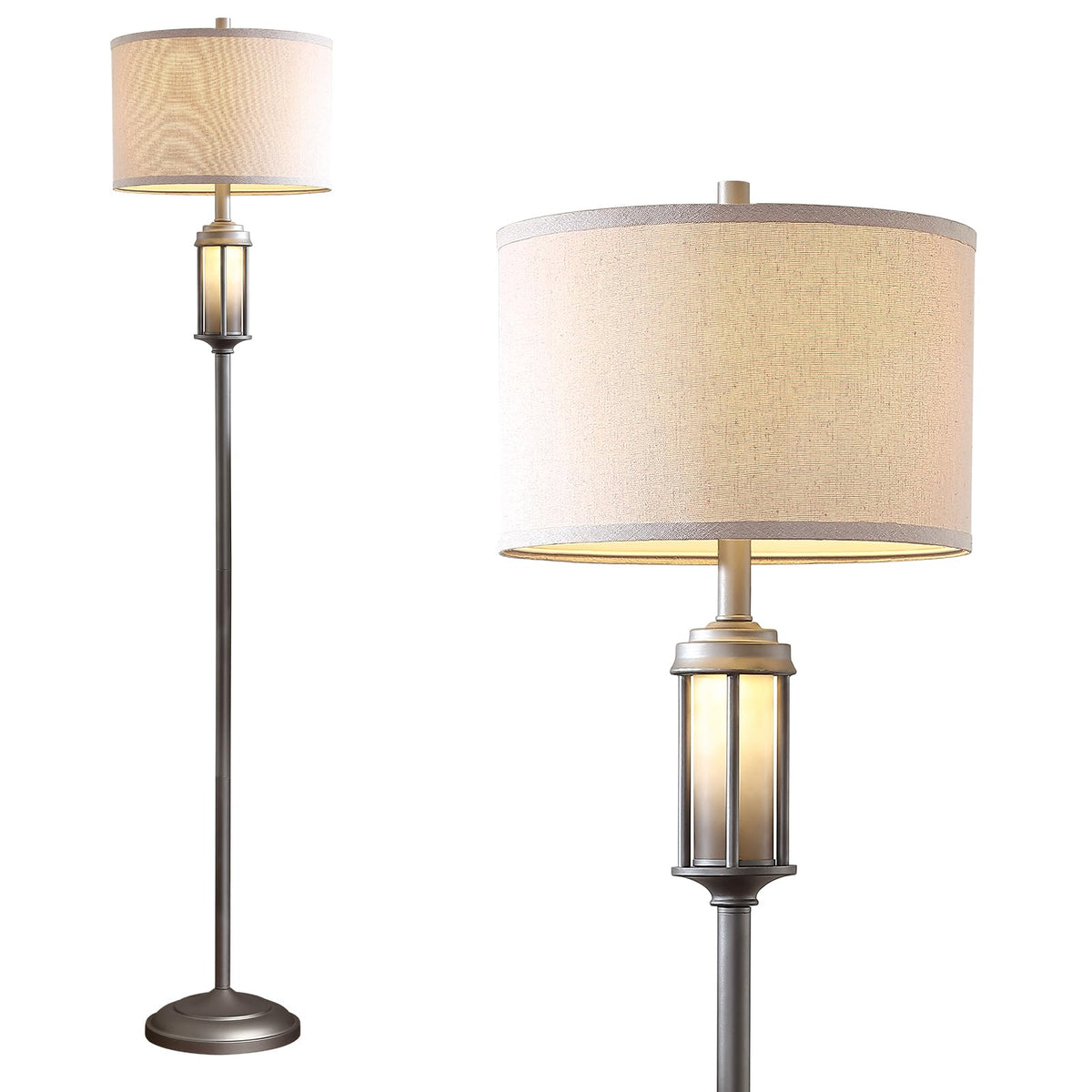 AIEAMPDO 65'' Farmhouse Floor Lamp for Living Room with 2 Light Sources