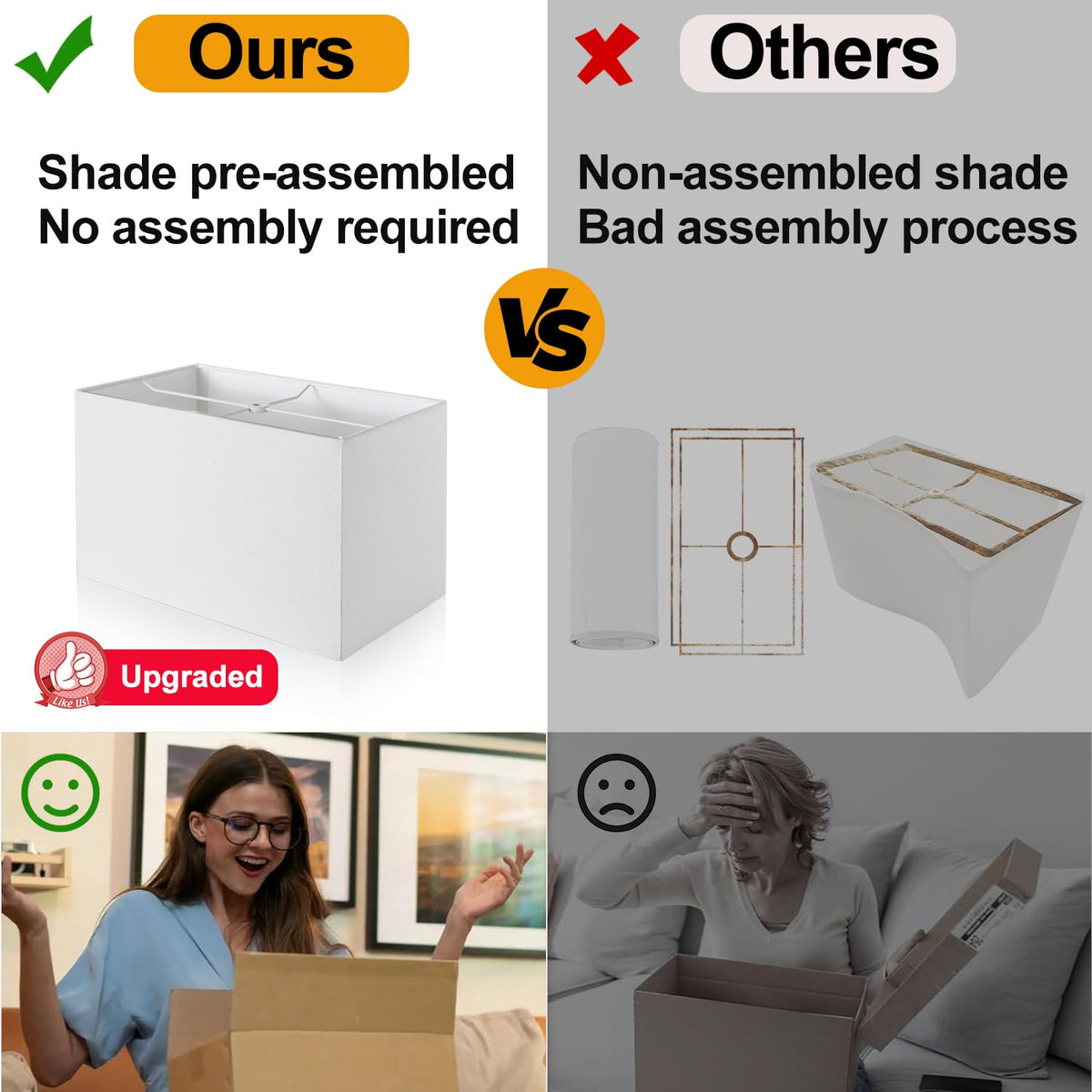 Lynnoland Set of 2 Touch Control Table Lamps with 2 USB & AC Outlet, 3-Way Dimmable Bedside Nightstand Lamps for Bedroom Living Room Nursery, 800 Lumens 5000K Daylight Bulbs Included