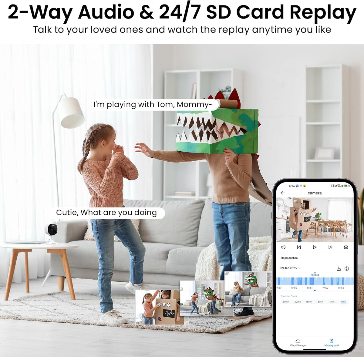 AOQEE 2K Cameras for Home Security, Indoor/Outdoor, Full Color, C1 2Pack