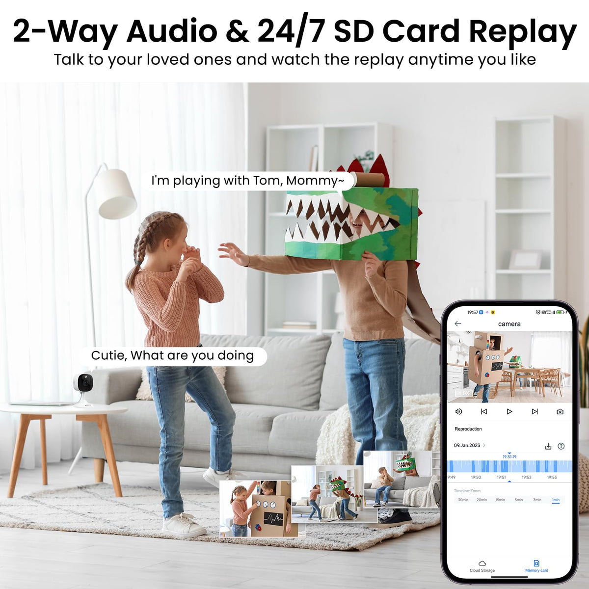 AOQEE 2K Cameras for Home Security, Indoor/Outdoor, Full Color, C1 2Pack