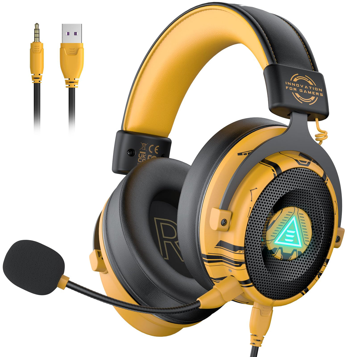 EKSA E900 Pro USB Gaming Headset for PC, 7.1 Surround Sound, 50MM Driver