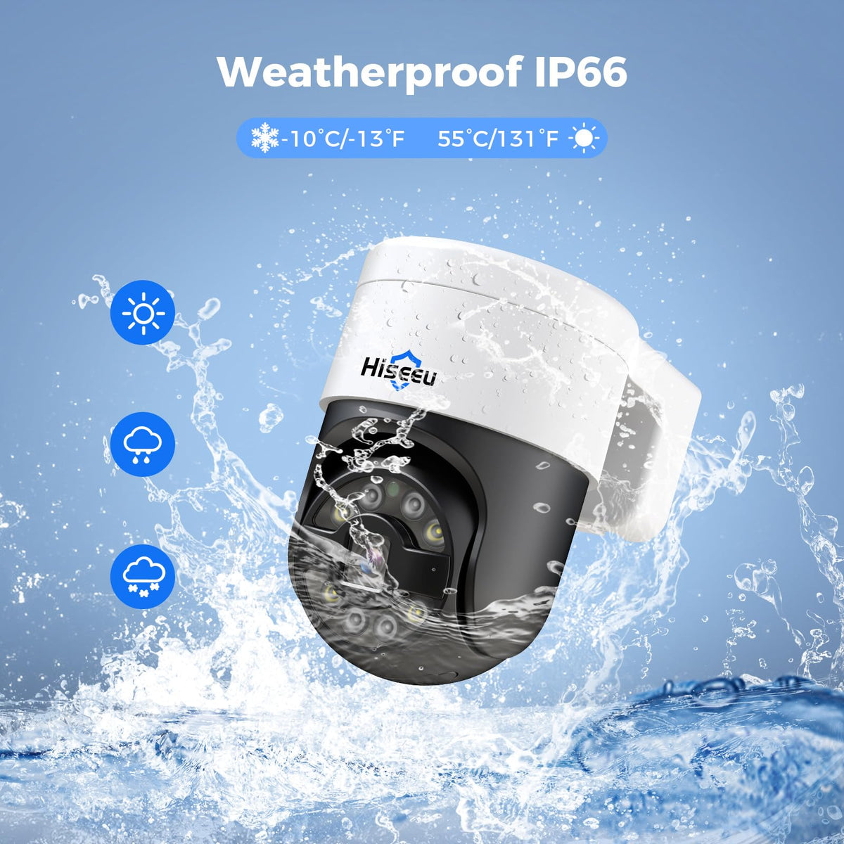 【Human Track】Hiseeu 4K PoE PTZ Security Camera System, 6pcs 5MP PTZ Cameras