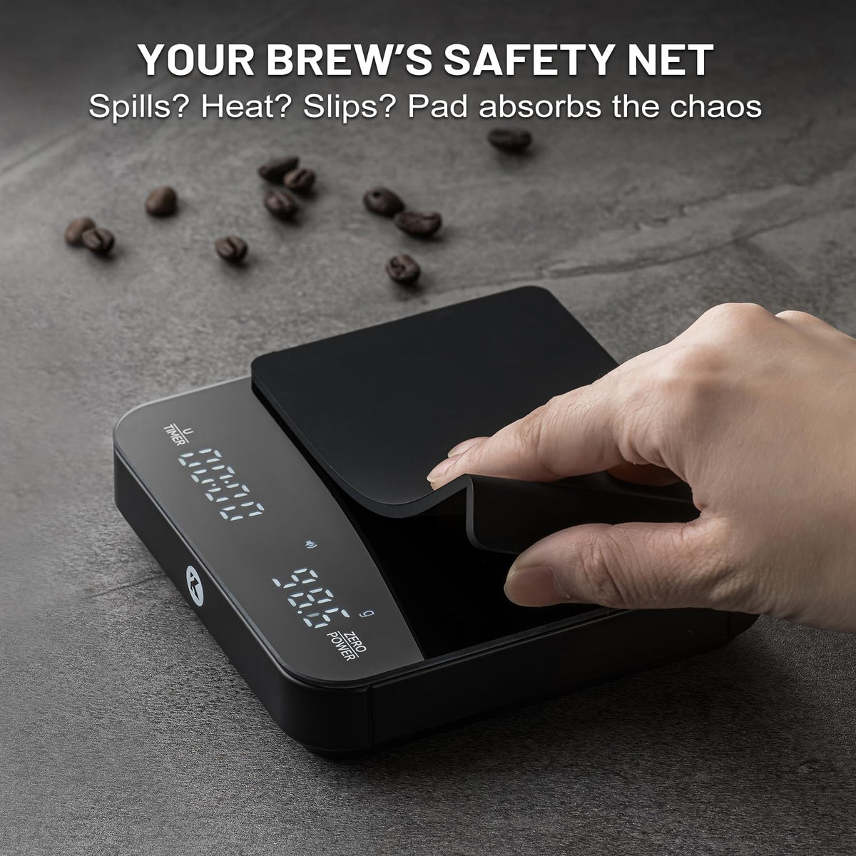 KitchenTour Coffee Scale with Timer, Small Espresso Scale 0.1g/2kg, Wood