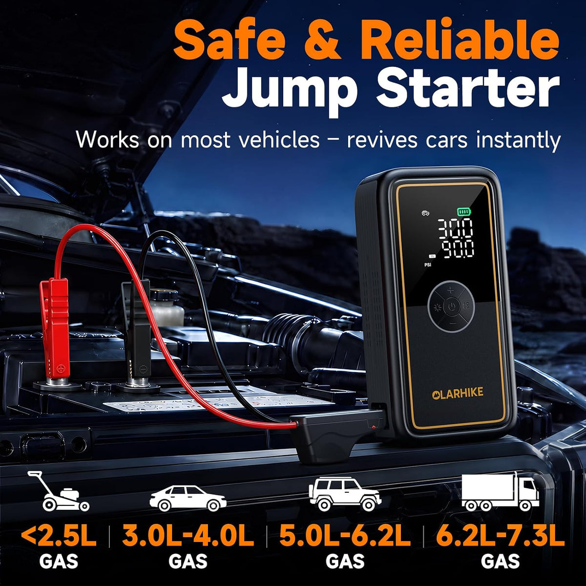 OlarHike 3000A Portable Heavy Duty Jump Starter with Air Compressor