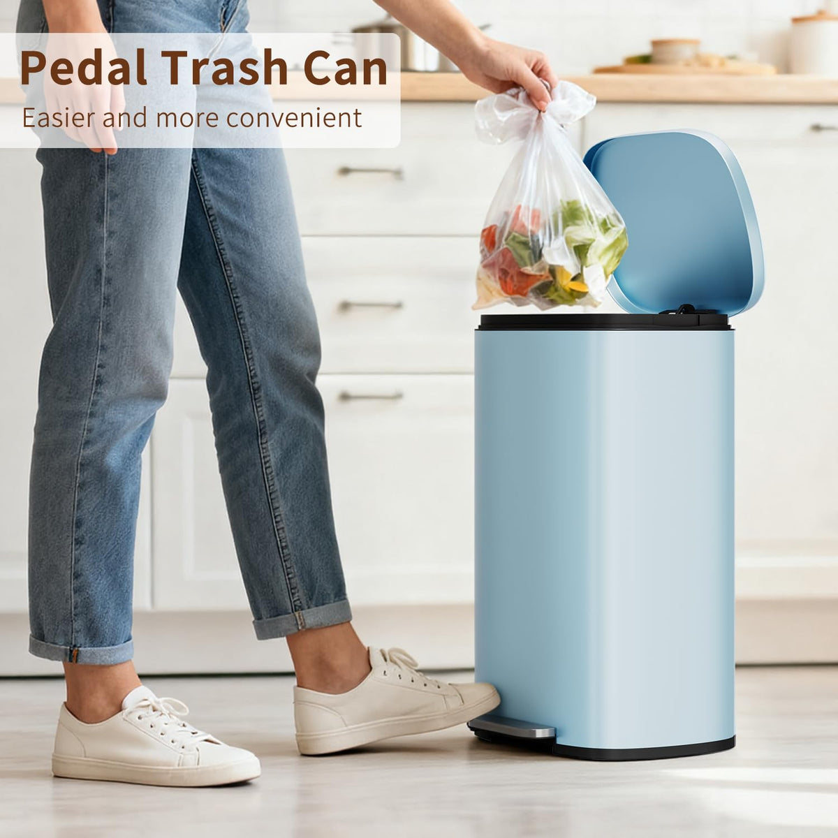 PayLessHere | 13G Trash Can with Lid | Steel | Removable Inner Bucket