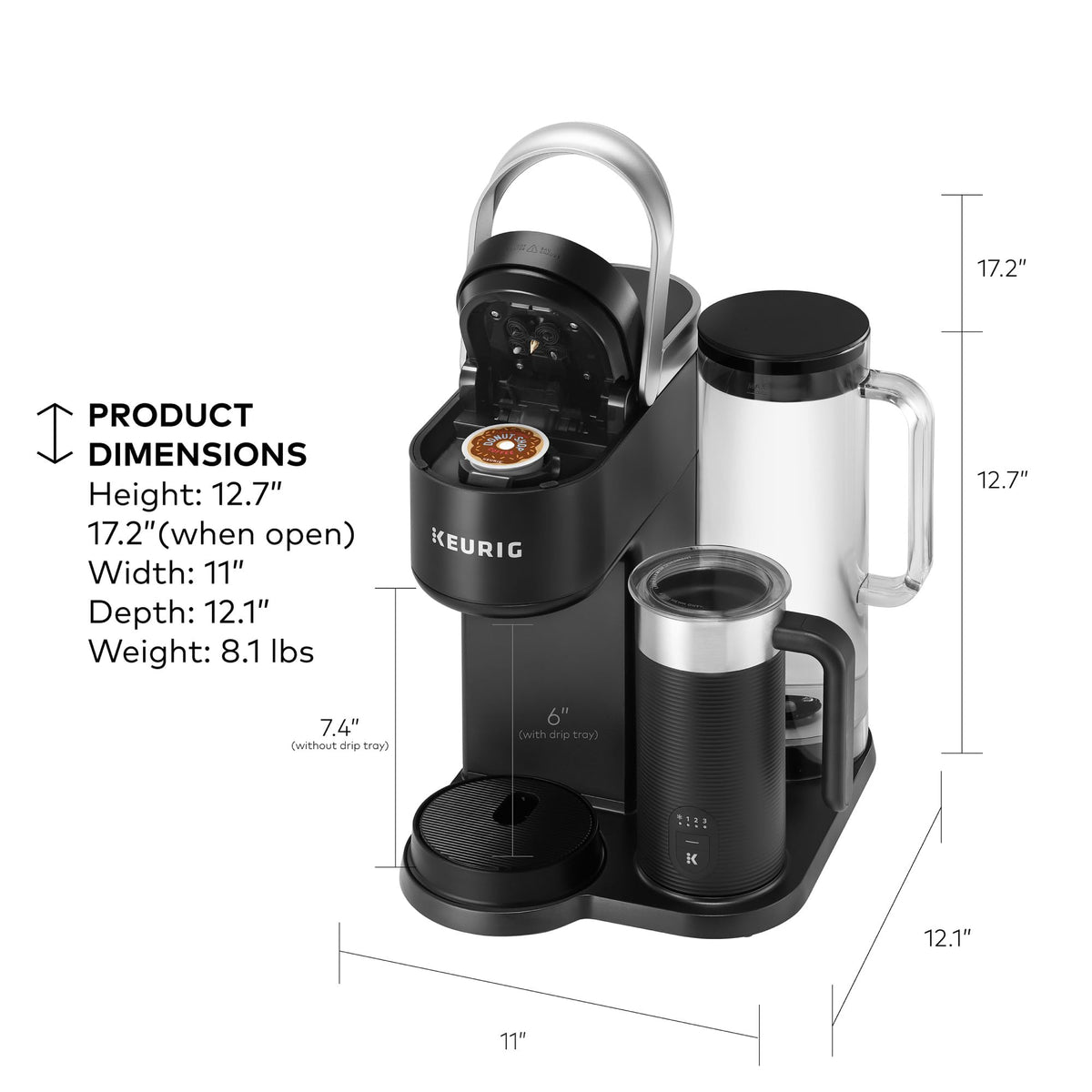 Keurig K-Cafe Single-Serve K-Cup Coffee Maker, Dark Charcoal