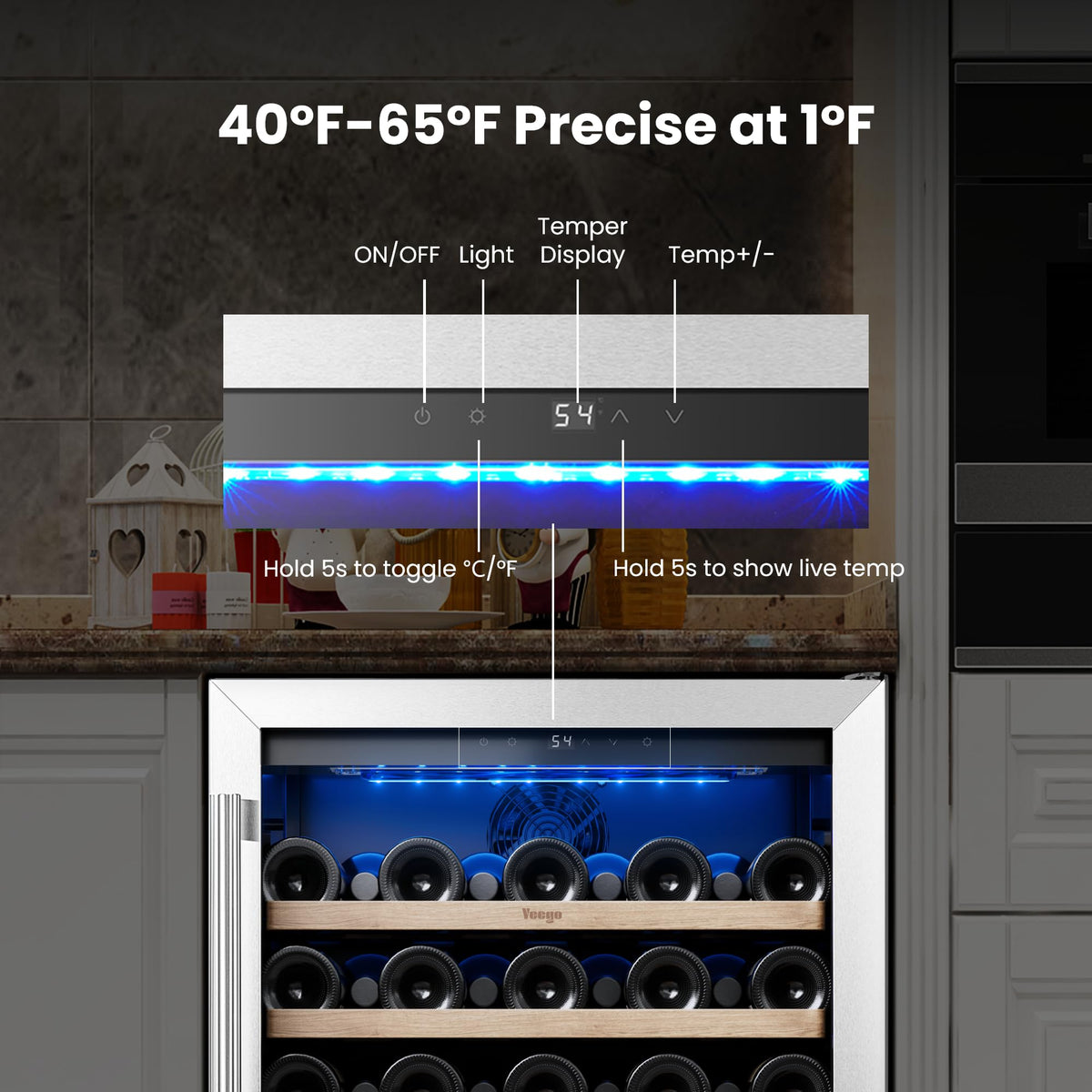Yeego 24 Inch Dual Zone Wine Fridge with 52 Bottle