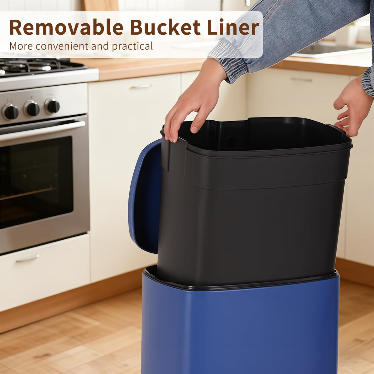 PayLessHere | 13G Trash Can with Lid | Steel | Removable Inner Bucket