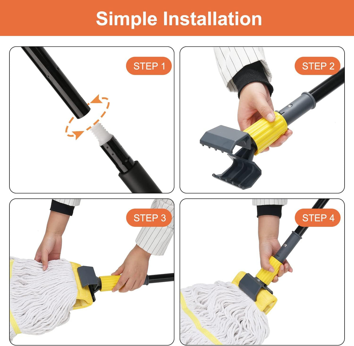 KeFanta Commercial Mop Heavy Duty Industrial Mop,60" String Wet Cotton Mops