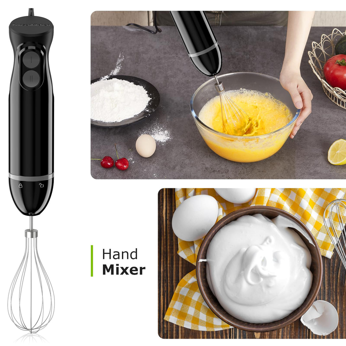 Bonsenkitchen Immersion Hand Blender, Smoothie, Puree, Baby Food