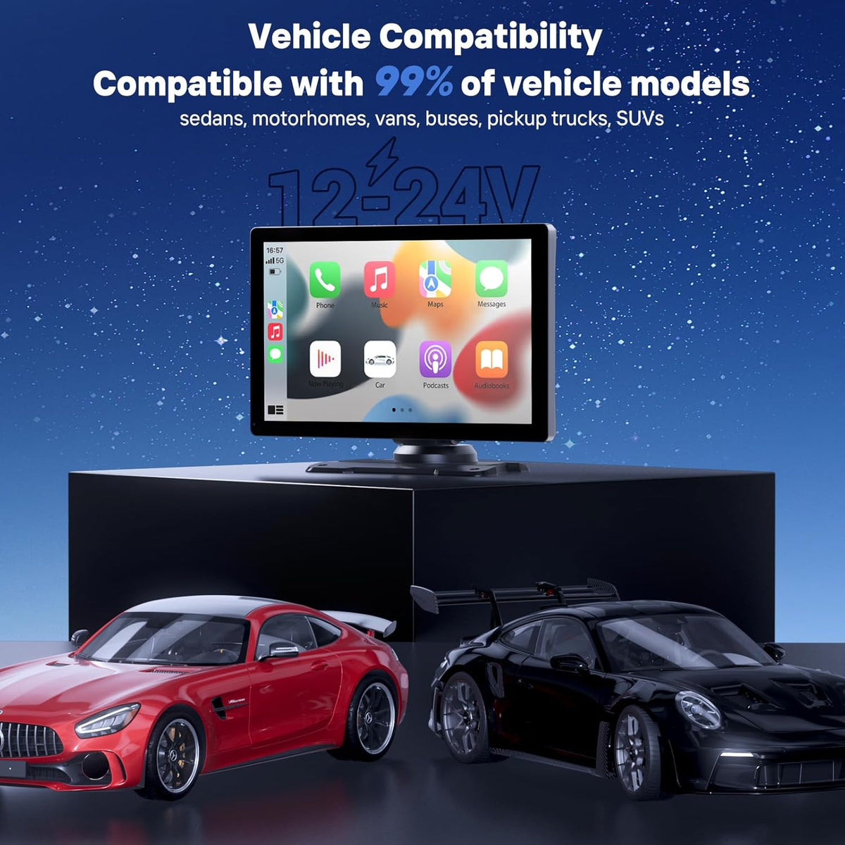 9" Wireless Apple Carplay Screen for Car with OTA Update, Backup Camera