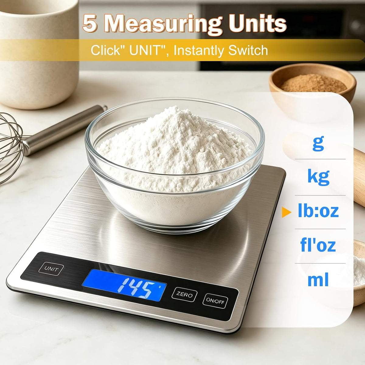 33lb Food scale, Digital Kitchen Scale for Cooking Baking