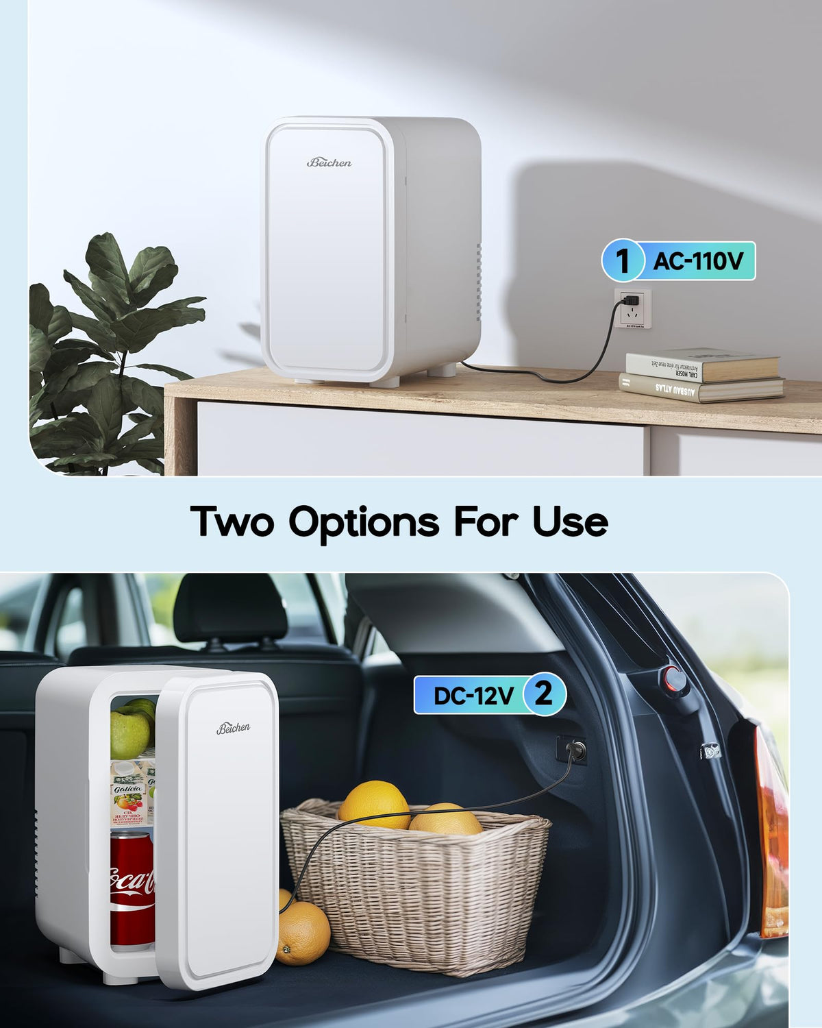Mini Fridge,6 Liter / 8 Can Small Fridge for Bedroom, Car, Office