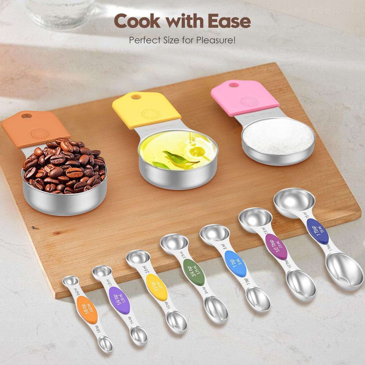 Magnetic Measuring Cups and Spoons Set – 304 Stainless Steel