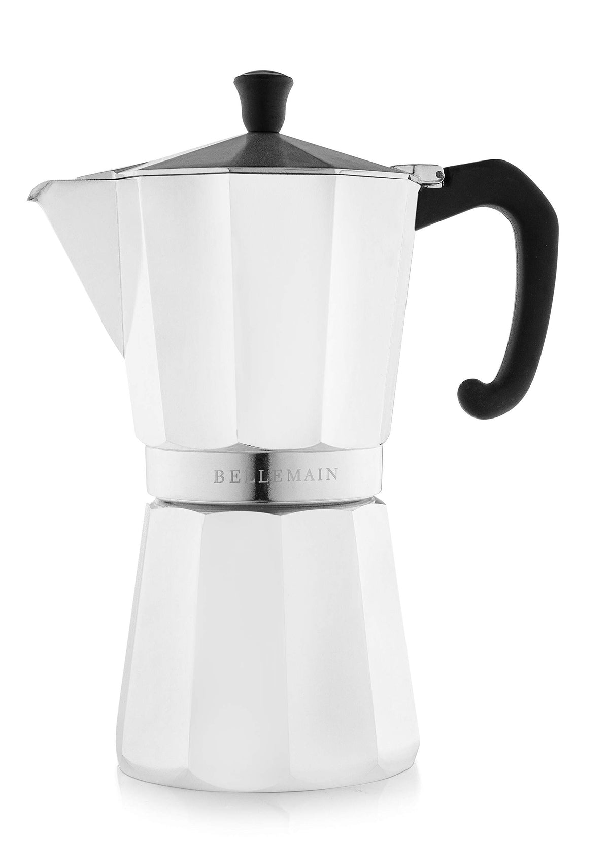 Bellemain Stovetop Espresso Maker, Italian Moka Pot, 6-Cup Silver