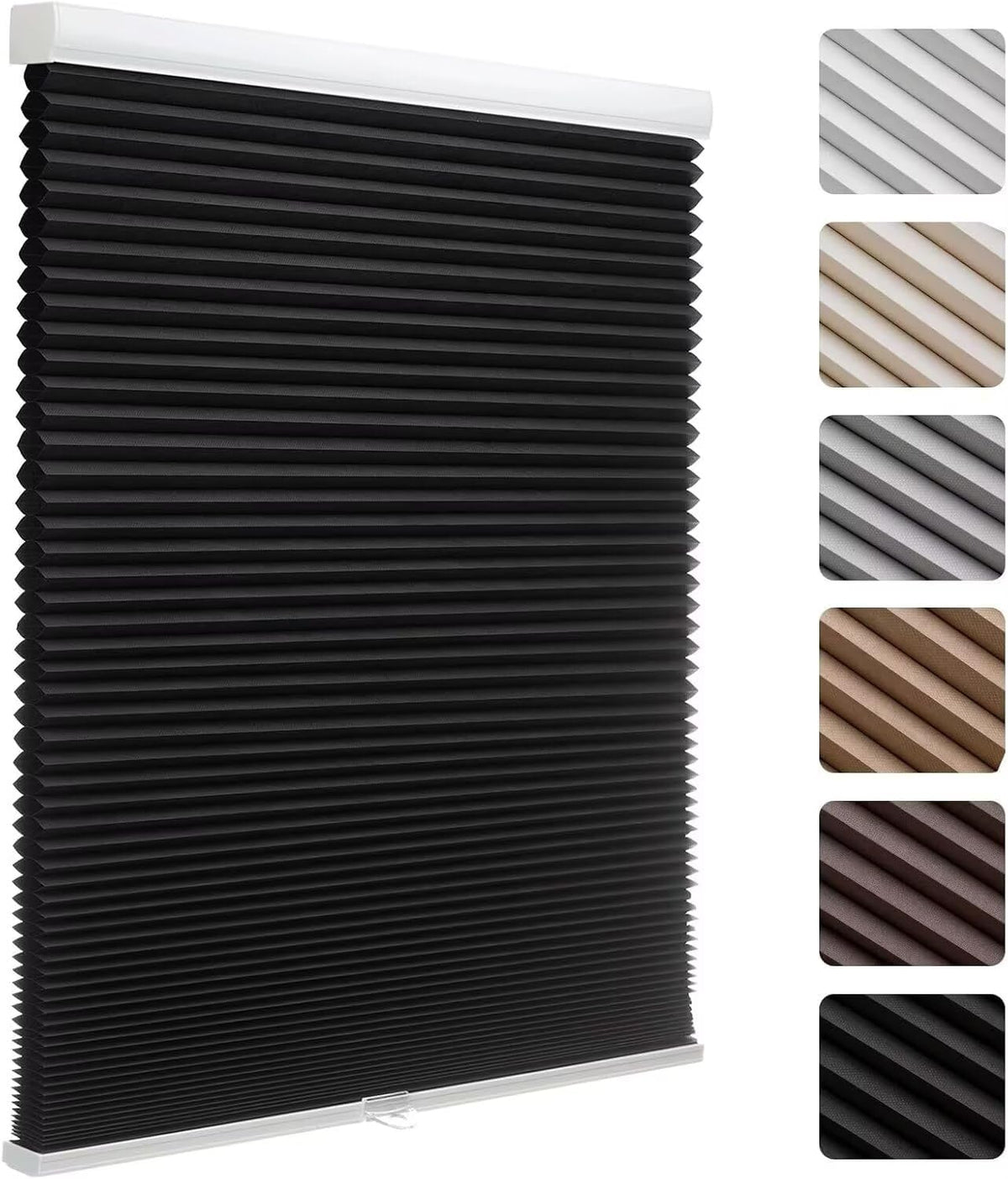 MYshade Cordless Blackout Cellular Shades, 1.5" Honeycomb Window Blinds for Bedroom & Nursery, Thermal Insulated, Noise Reducing, Privacy Shades, Inside or Outside Mount (24" W x 50" H, Light Brown)