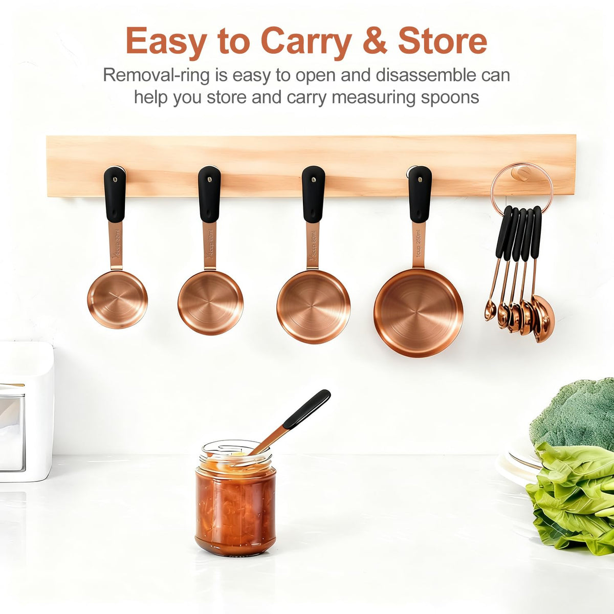 10-Pcs Stainless Steel Measuring Cups & Spoons Set, Colorful Handles