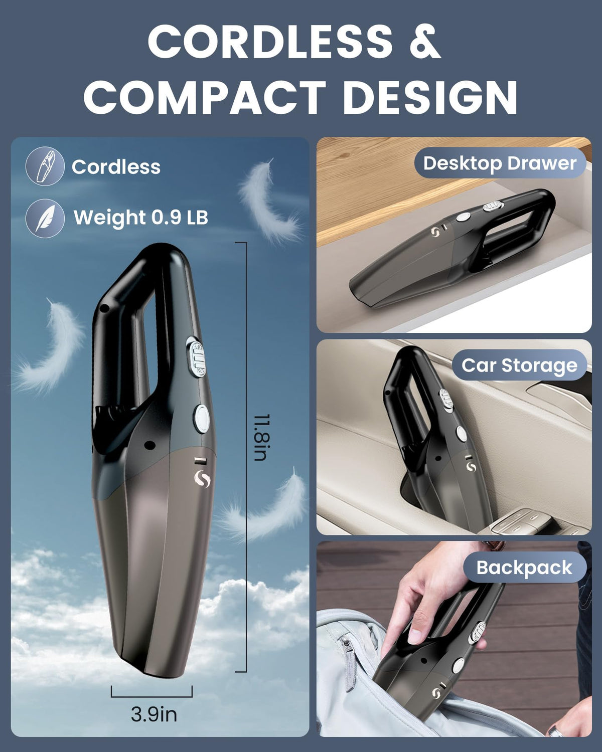 Handheld Vacuum Cordless, car Vacuum Portable Cordless