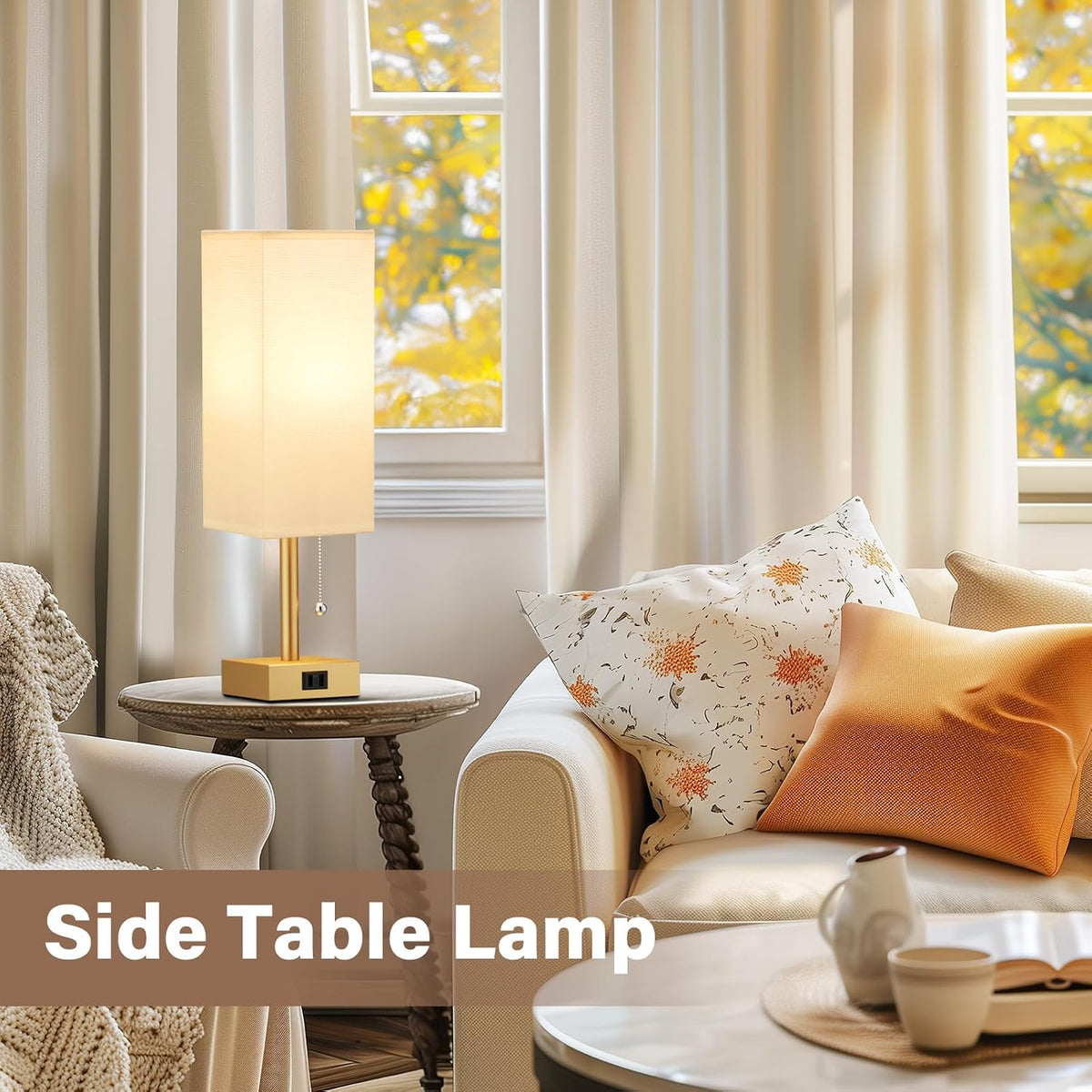 Fenmzee Bedside Lamp for Bedroom Set of 2 - Small Table Lamp for Nightstand