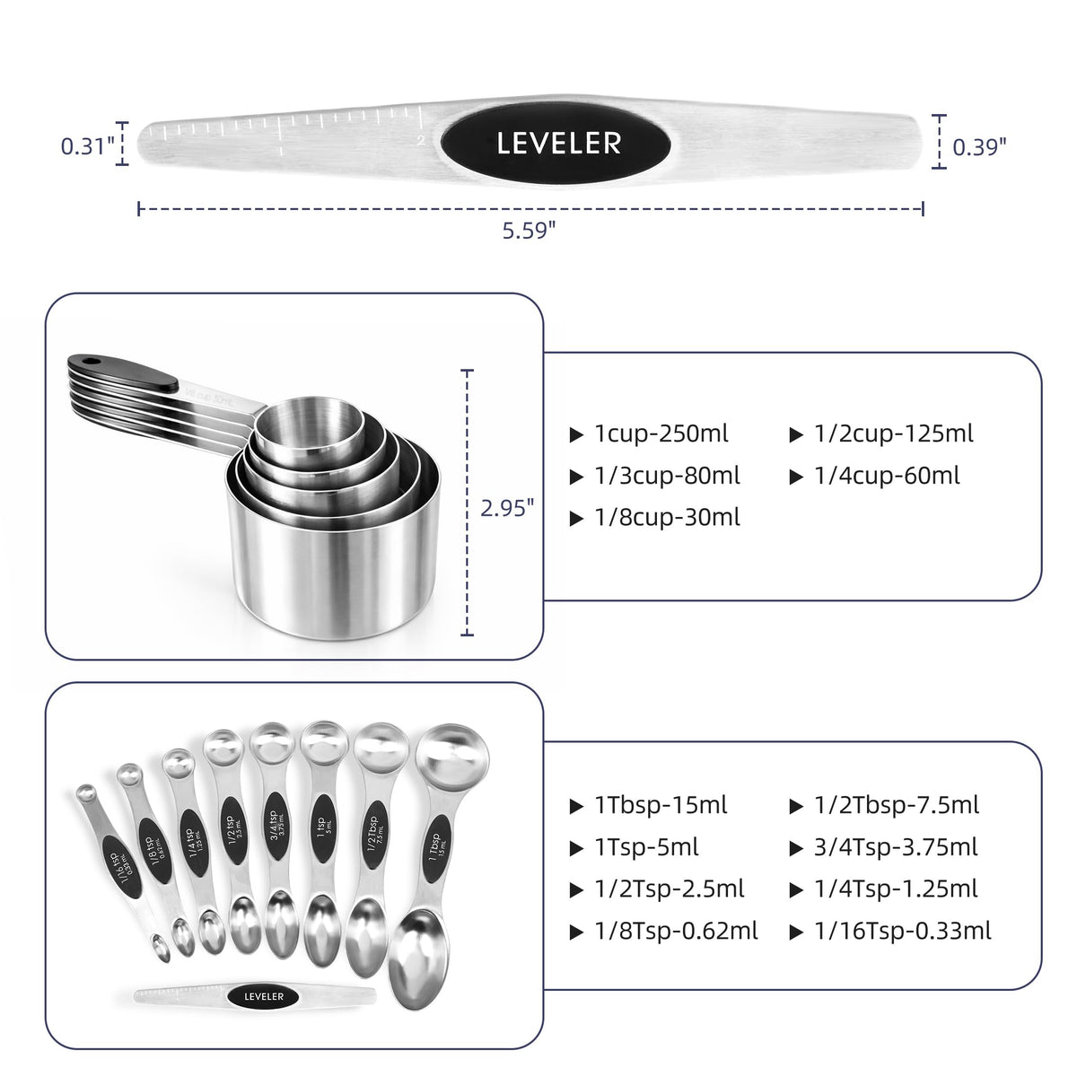 10-Piece Magnetic Measuring Cups and Spoons Set