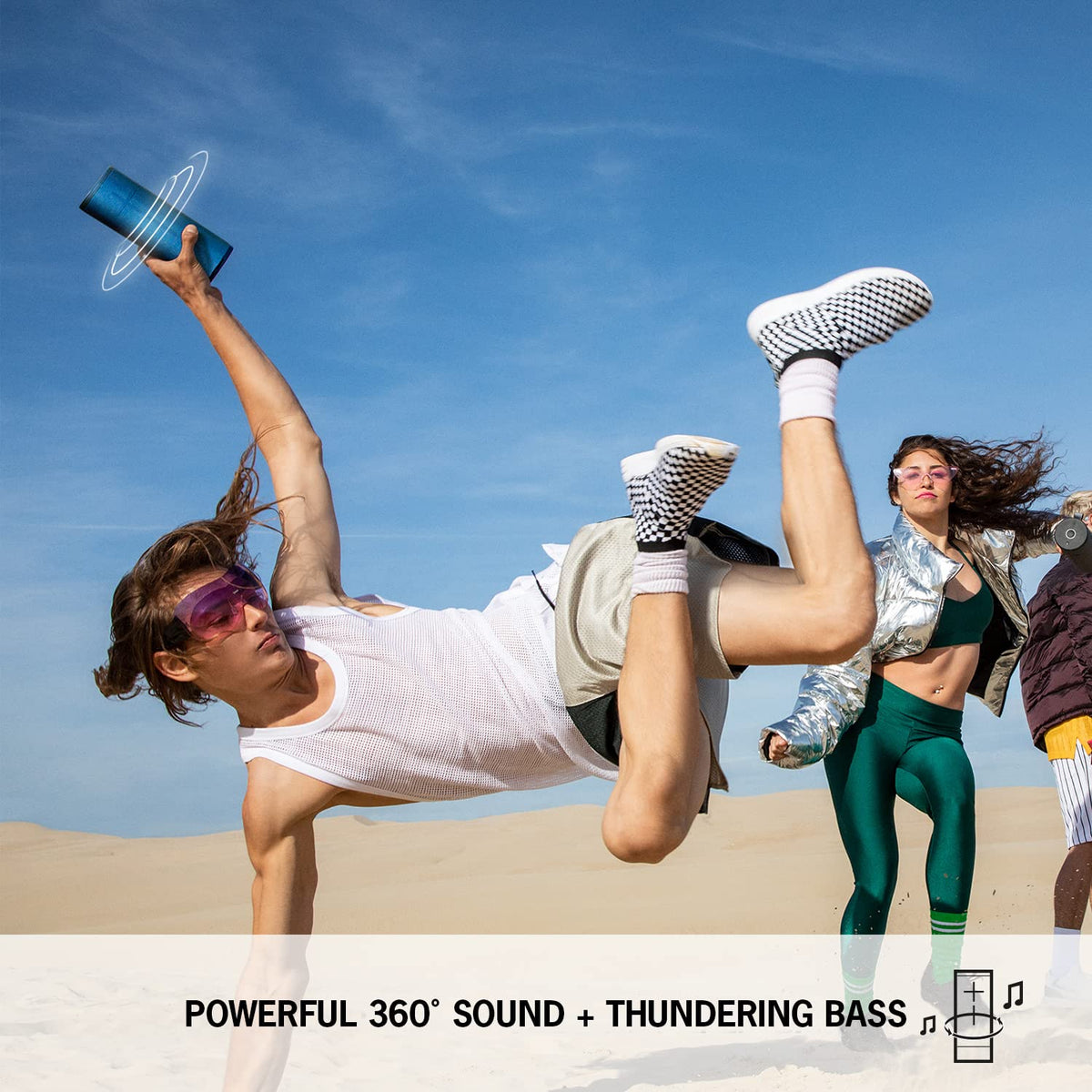 Ultimate Ears Boom 3 Wireless Bluetooth Speaker, Bold Sound + Deep Bass, Bluetooth, Magic Button, Waterproof, 15 Hours Battery, Range of 150 ft, Sunset Red