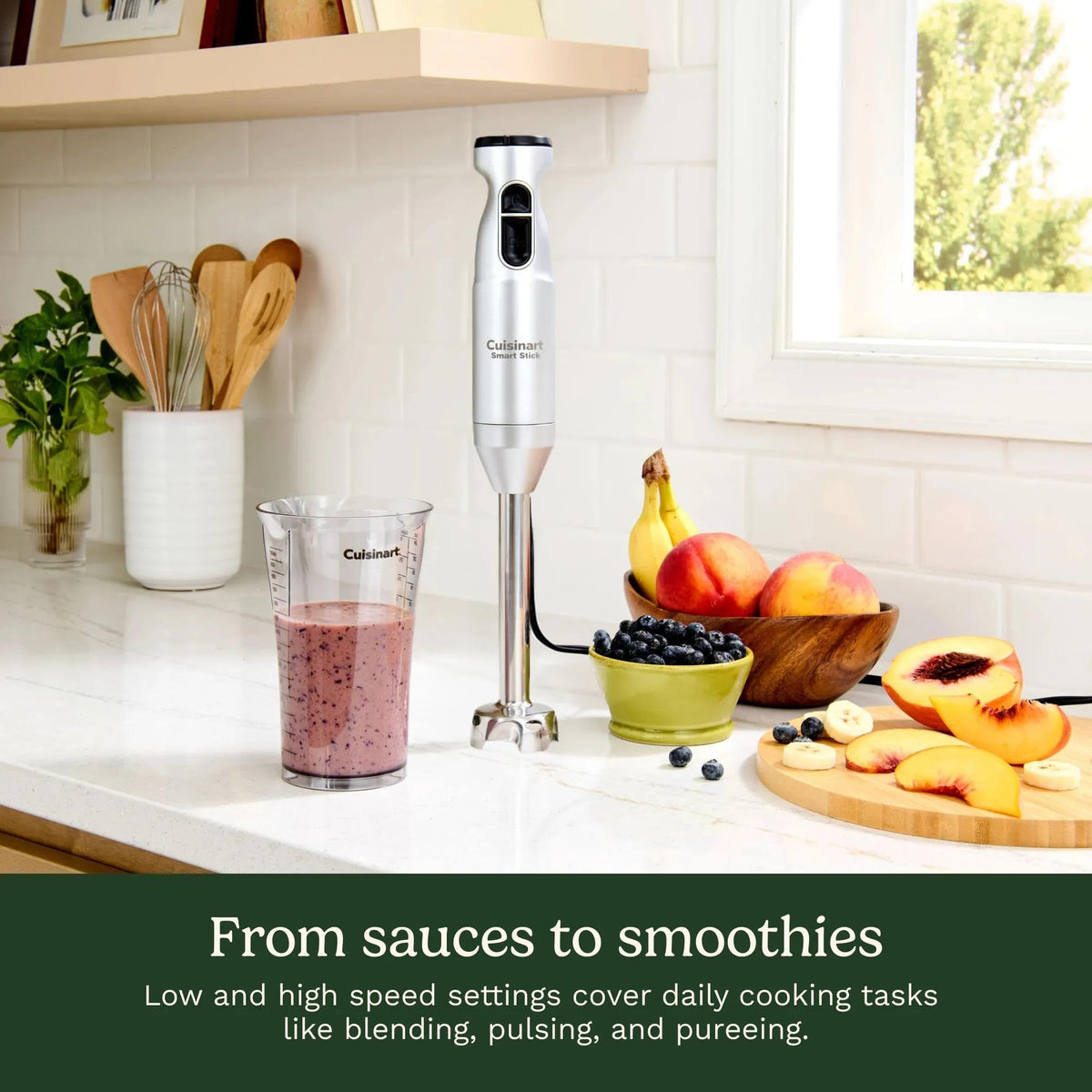 Cuisinart Smart Stick Two-Speed Corded Hand Blender, Powerful Immersion Blender with 300-Watt Motor Blends Shakes, Smoothies, Puree, Baby Food, Soups & Sauces, CSB-175RP1, Red
