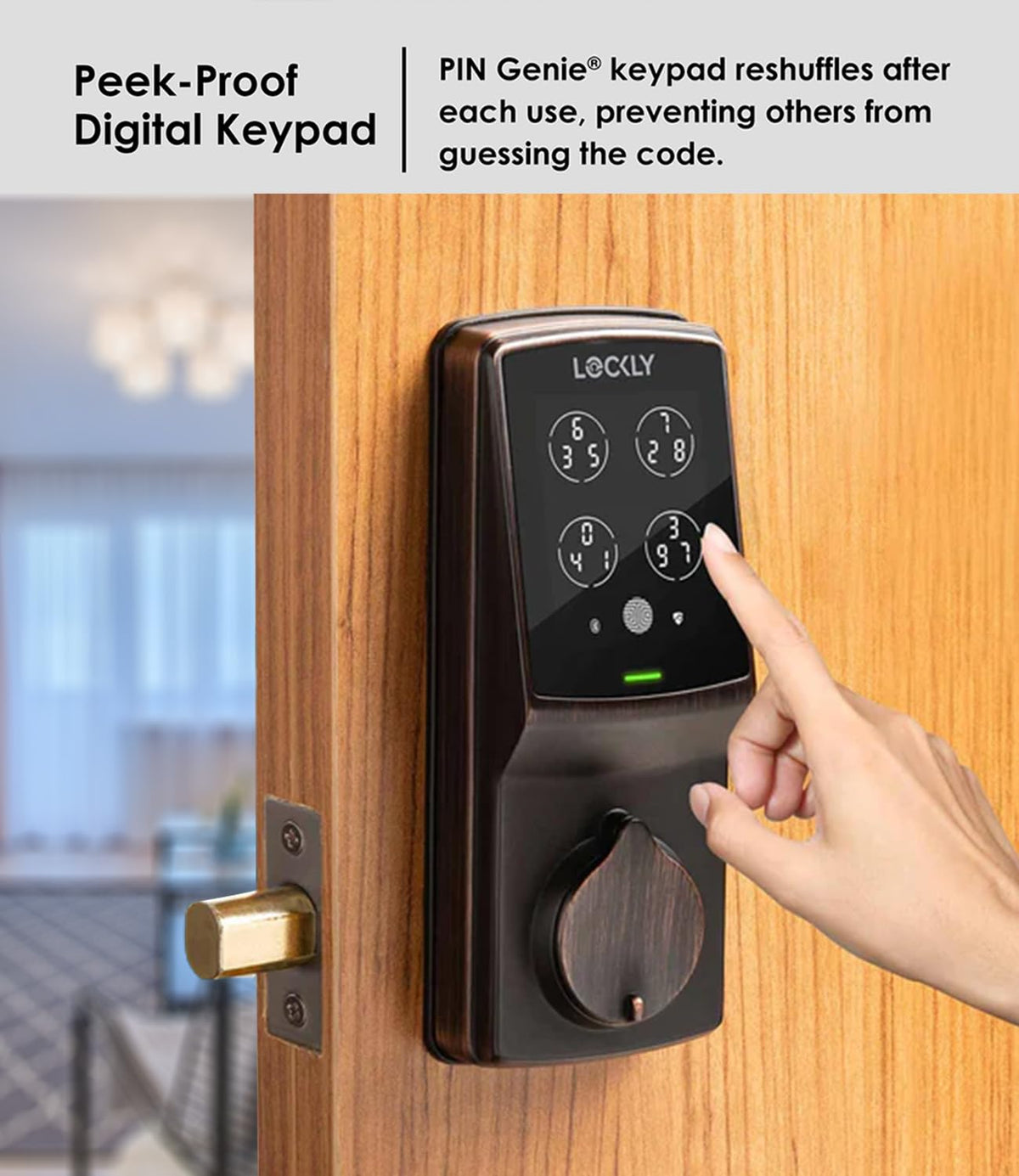 Lockly Secure Plus RFID Smart Deadbolt Lock Keyless Entry with Fingerprint