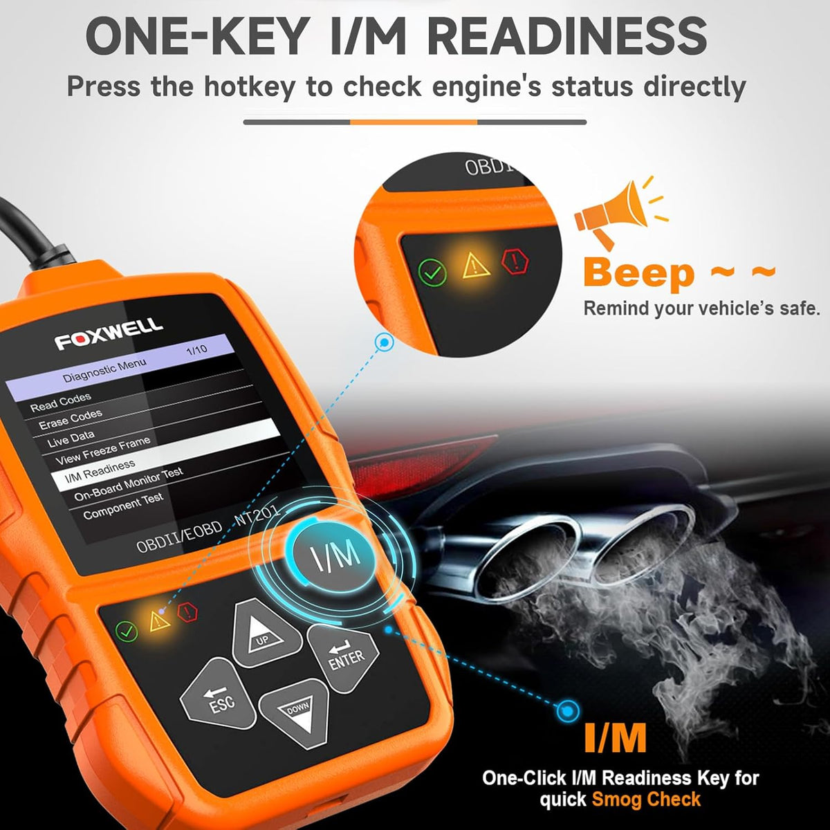 FOXWELL NT201 OBD2 Scanner Engine Code Reader for Cars and Trucks