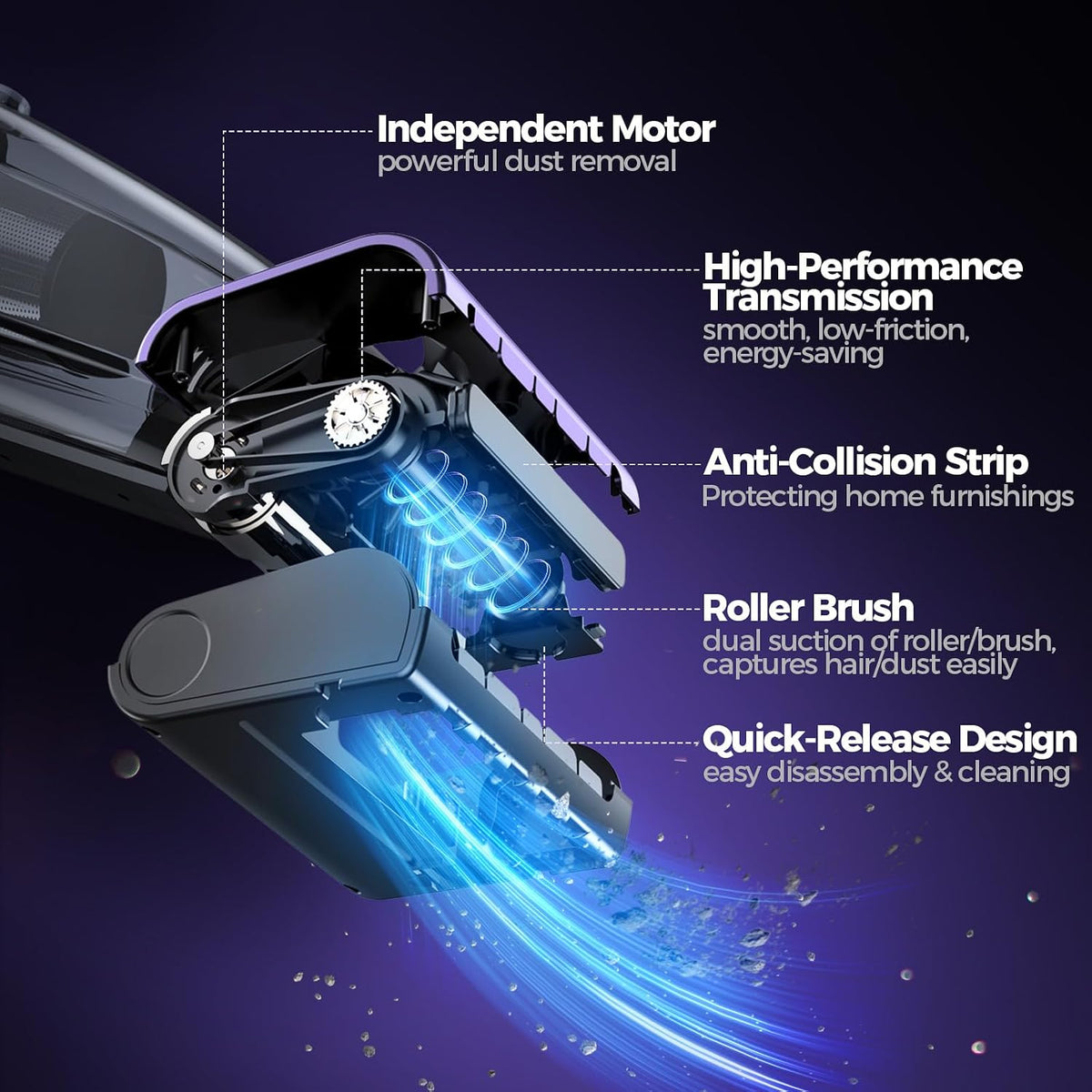 Pet Hair Handheld Vacuum Cordless: 20000PA Rechargeable Car Vacuum Cleaner