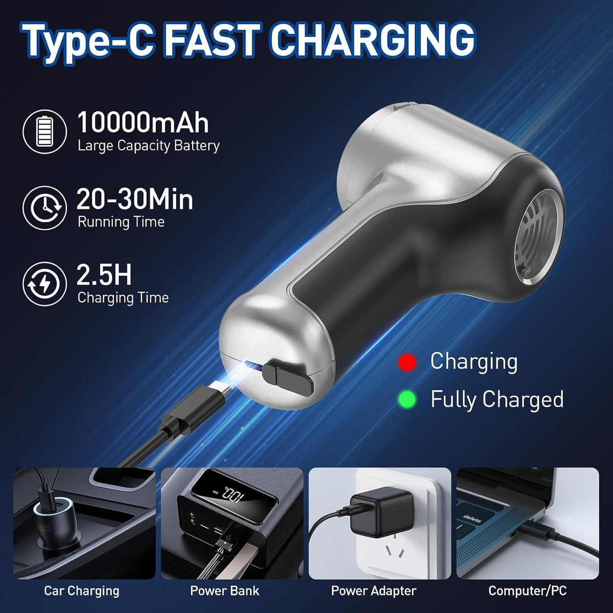AHNR 20000PA Handheld Car Vacuum Portable Cordless with Brushless Motor