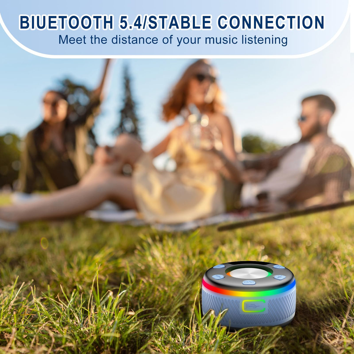 Bluetooth Shower Speaker IP7 Waterproof Portable Speakers HD Sound 24H