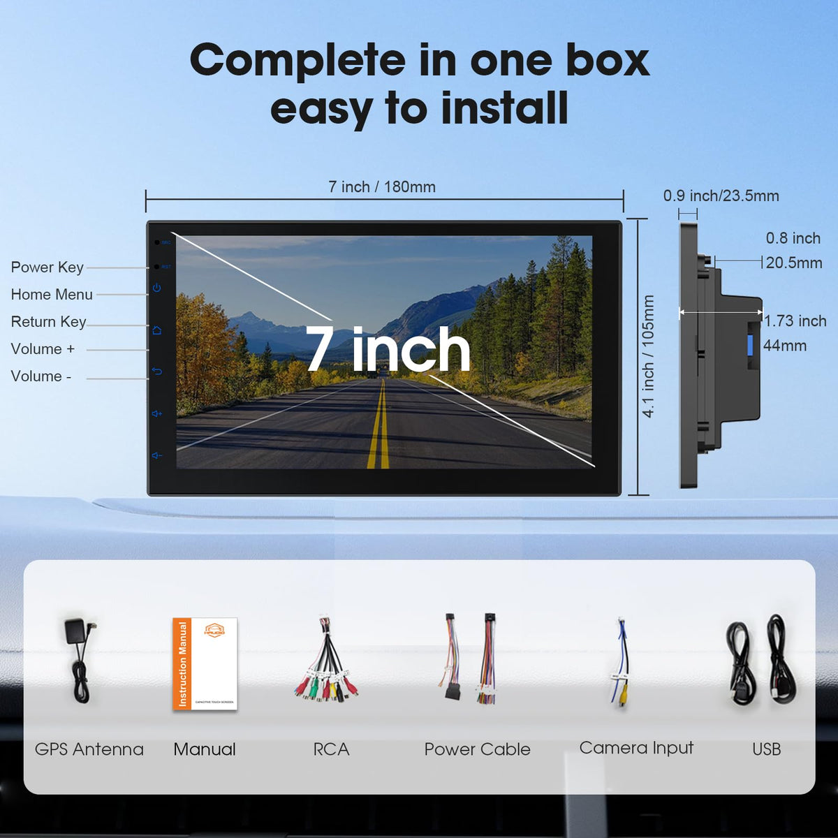 Haudio 7 Inch Double Din Car Stereo with Wireless Apple CarPlay & Android Auto, 2+32G Android 13 Car Radio, Bluetooth, GPS Navigation, FM AM RDS, IPS Touchscreen, Backup Camera Ready