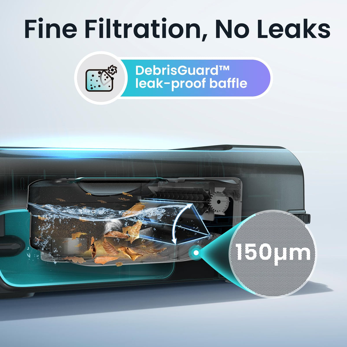 AIPER EcoSurfer S2 Solar Pool Skimmer Robot 24/7 Continuous Cleaning, Gray