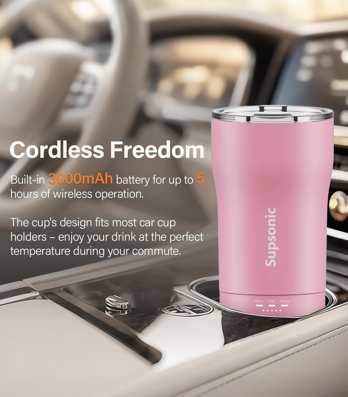 Supsonic Temperature Control Mug, 16oz Rechargeable Heated Coffee Mug (S1)