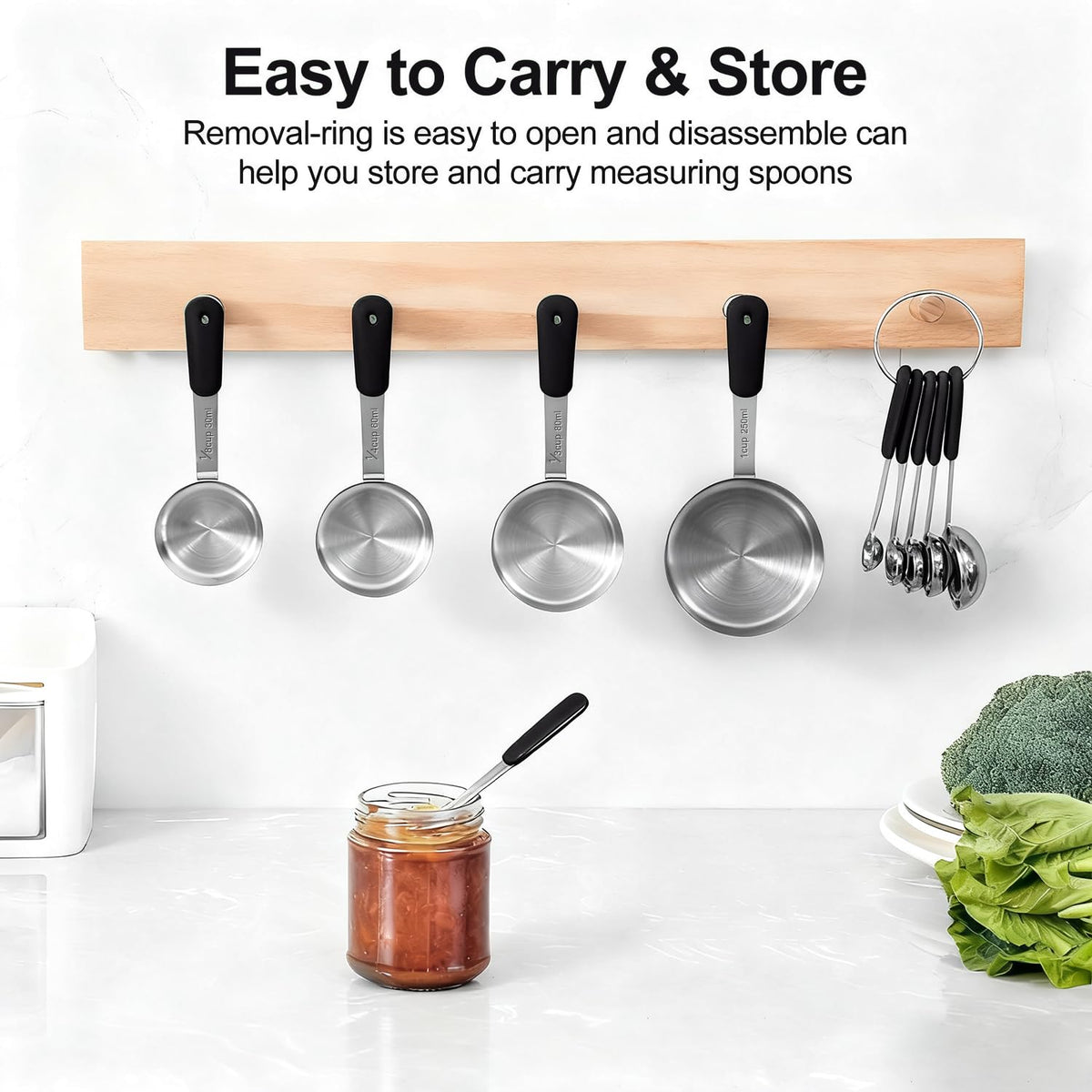 10-Pcs Stainless Steel Measuring Cups & Spoons Set, Colorful Handles