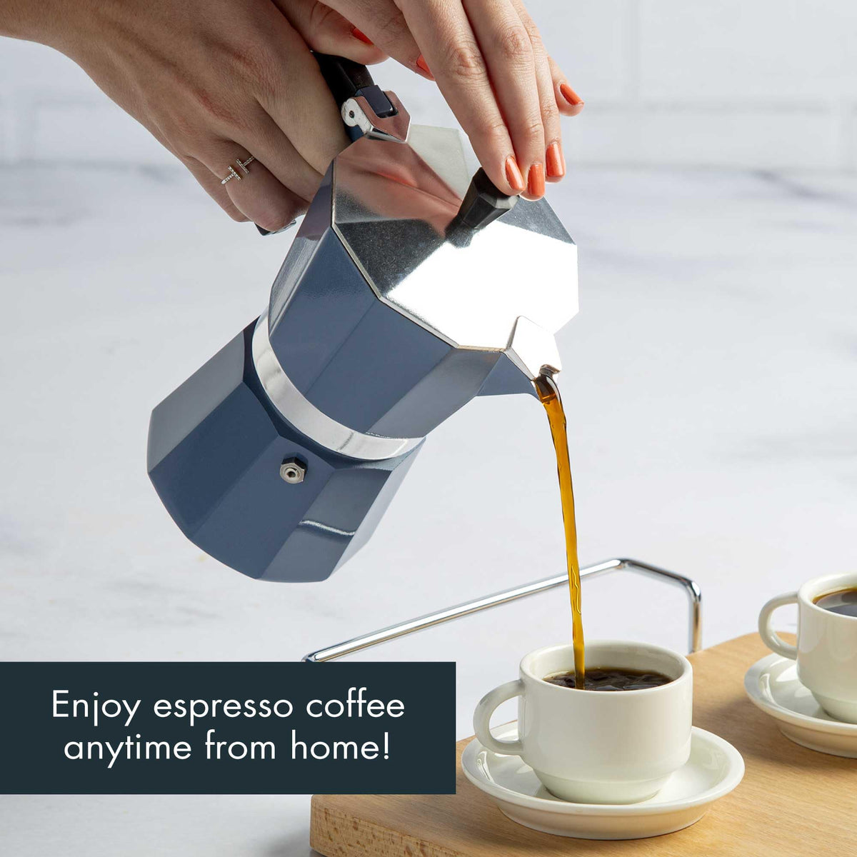Primula Classic Stovetop Espresso and Coffee Maker, Moka Pot for Italian and Cuban Café Brewing, Greca Coffee Maker, Cafeteras, 9 Espresso Cups, Silver