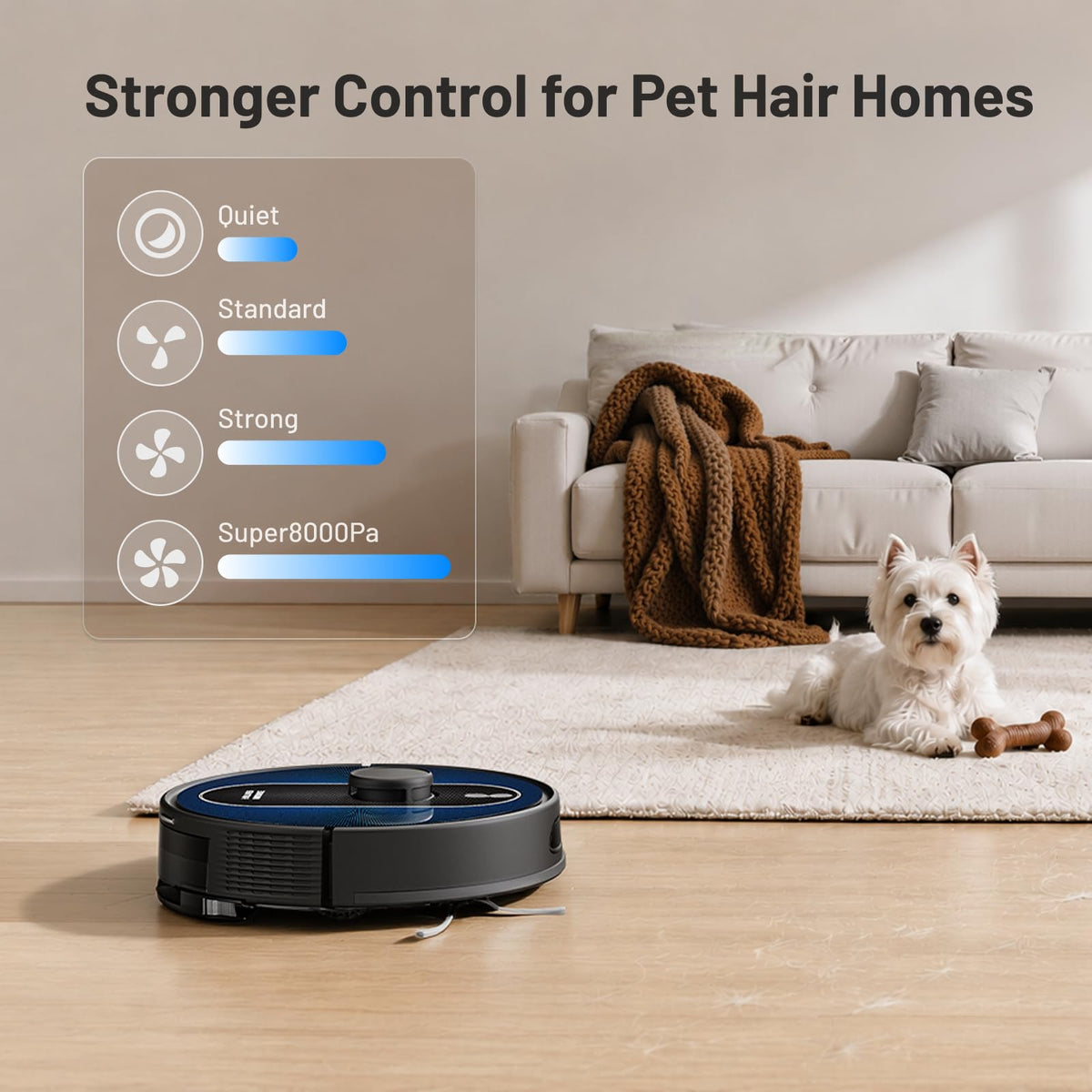 Robot Vacuum and Mop Combo, 8000Pa, Self-Emptying