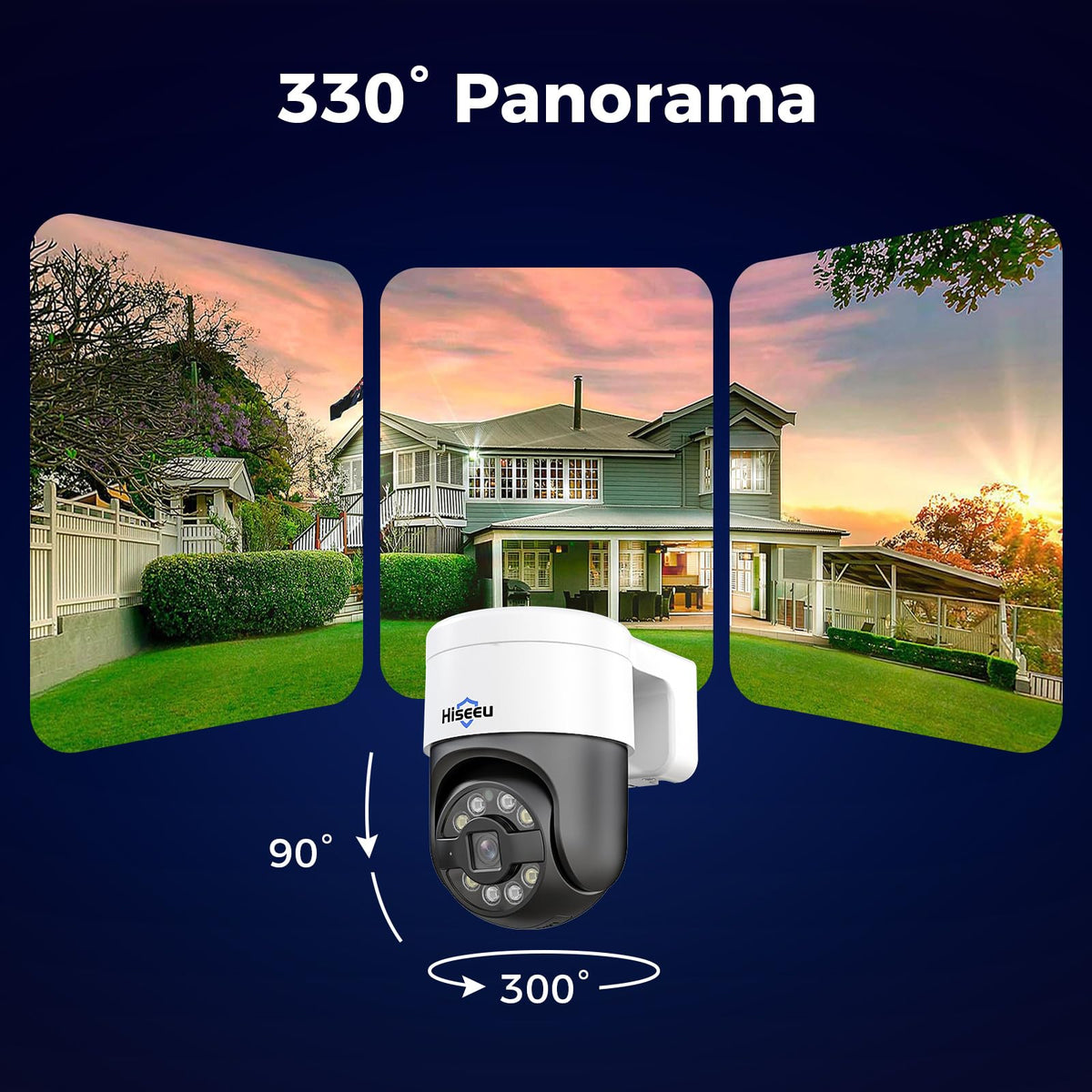 【Human Track】Hiseeu 4K PoE PTZ Security Camera System, 6pcs 5MP PTZ Cameras