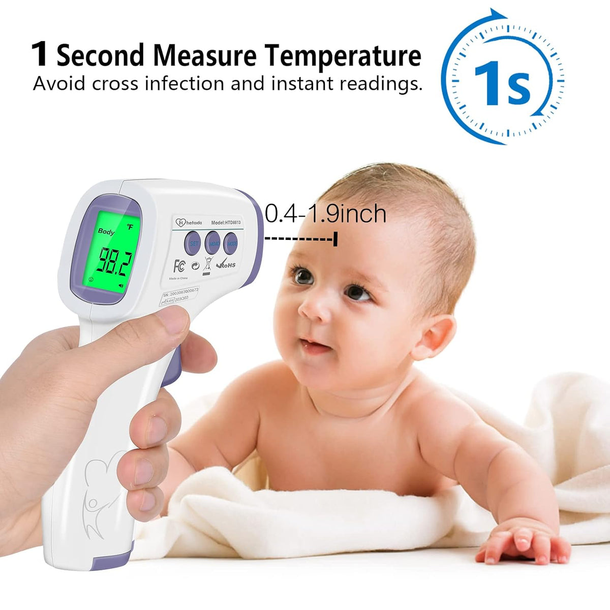 Digital Thermometer for Adults and Kids, No Touch Forehead Thermometer