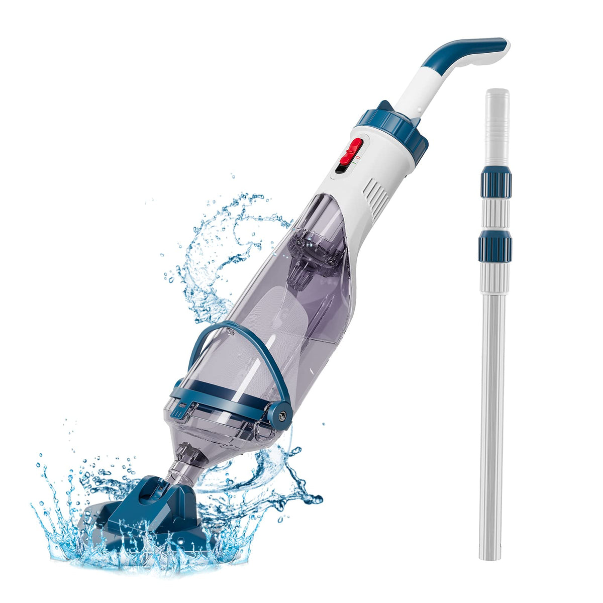 Enhulk Rechargeable Handheld Cordless Pool Vacuum for Above Ground Pool and Inground Pool, 60-Minute Runtime,Powerful Suction up to 18.5 gallons/min, Efficient Leaf and Debris Removal, PC10 Pro