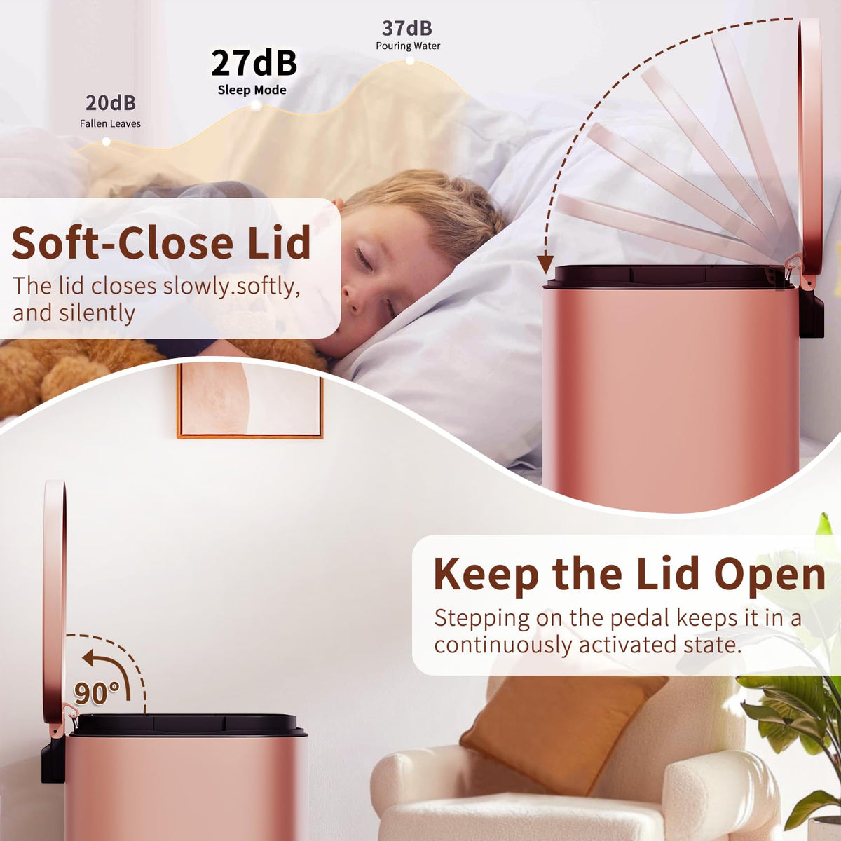 PayLessHere | 13G Trash Can with Lid | Steel | Removable Inner Bucket