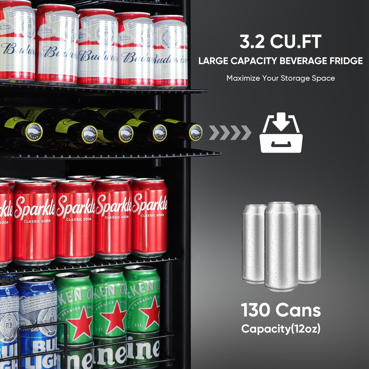 200 Bottle Upgrade Wine Cooler Refrigerator - 24 Inch Large Capacity Wine Fridge Built-In Freestanding, with Quiet Compressor, Professional Temperature Control & Wine Cellar - Black