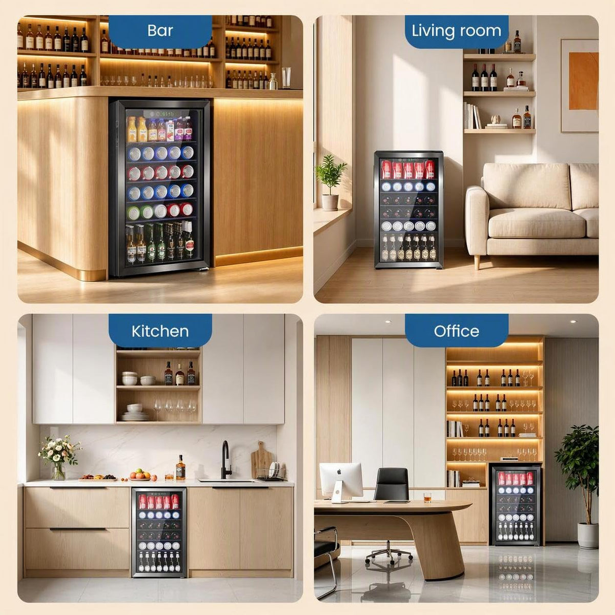 Electactic Mini Fridge 130 Can Beverage Refrigerator Cooler, 3.2 Cu.Ft Drink Fridge forSoda Wine Beer, Digital Temperature Control Cooler for Home, Dorm, Bar