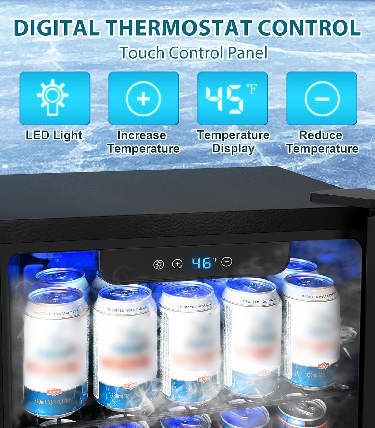 Electactic Mini Fridge 130 Can Beverage Refrigerator Cooler, 3.2 Cu.Ft Drink Fridge forSoda Wine Beer, Digital Temperature Control Cooler for Home, Dorm, Bar
