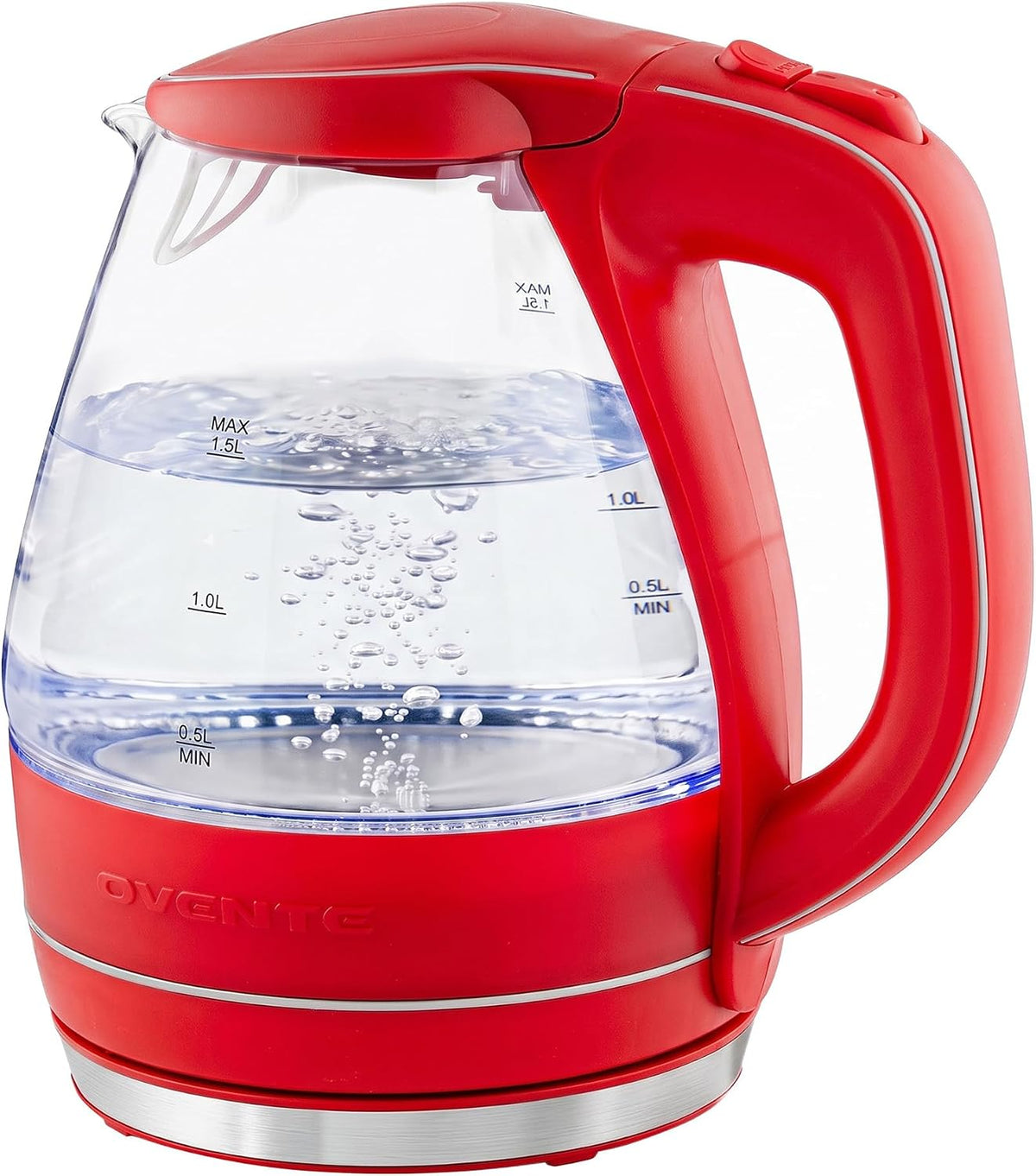 OVENTE 1.5L Glass Electric Kettle Water Boiler, Black KG83B